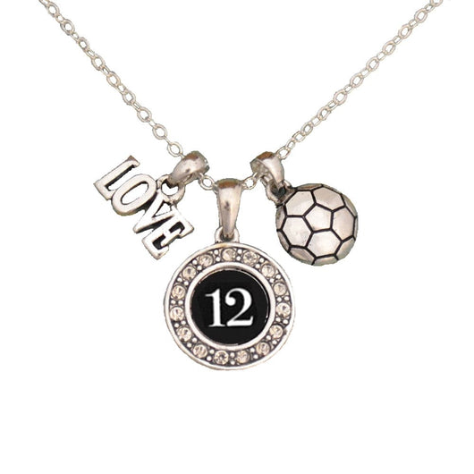 MadSportsStuff necklace #12 / One Size Custom Player Jersey ID Soccer Necklace Multiple Numbers