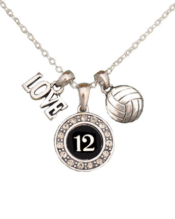 MadSportsStuff necklace #12 / One Size Custom Player Jersey ID Volleyball Necklace Multiple Numbers