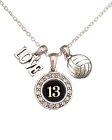 MadSportsStuff necklace #13 / One Size Custom Player Jersey ID Volleyball Necklace Multiple Numbers