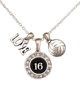 MadSportsStuff necklace #16 / One Size Custom Player Jersey ID Volleyball Necklace Multiple Numbers