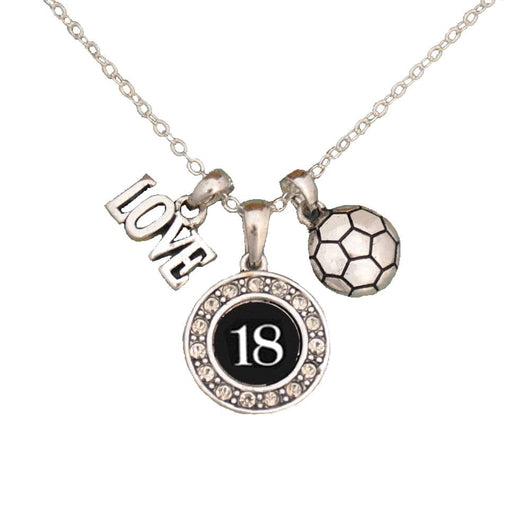 MadSportsStuff necklace #18 / One Size Custom Player Jersey ID Soccer Necklace Multiple Numbers