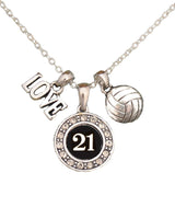 MadSportsStuff necklace #21 / One Size Custom Player Jersey ID Volleyball Necklace Multiple Numbers