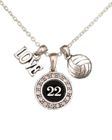 MadSportsStuff necklace #22 / One Size Custom Player Jersey ID Volleyball Necklace Multiple Numbers