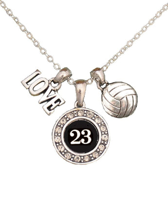 MadSportsStuff necklace #23 / One Size Custom Player Jersey ID Volleyball Necklace Multiple Numbers