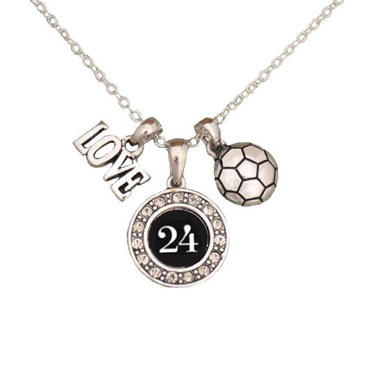 MadSportsStuff necklace #24 / One Size Custom Player Jersey ID Soccer Necklace Multiple Numbers