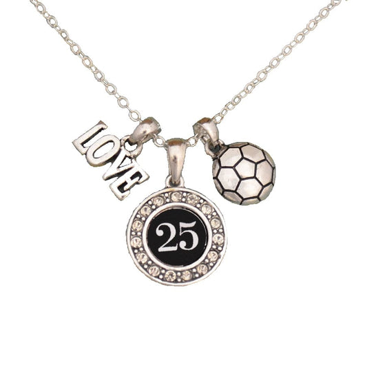 MadSportsStuff necklace #25 / One Size Custom Player Jersey ID Soccer Necklace Multiple Numbers