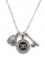 MadSportsStuff necklace #26 / One Size Custom Player Jersey ID Softball Necklace Multiple Numbers