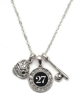 MadSportsStuff necklace #27 / One Size Custom Player Jersey ID Softball Necklace Multiple Numbers