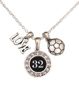MadSportsStuff necklace #32 / One Size Custom Player Jersey ID Soccer Necklace Multiple Numbers