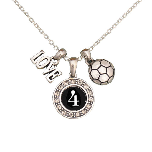 MadSportsStuff necklace #4 / One Size Custom Player Jersey ID Soccer Necklace Multiple Numbers