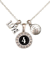 MadSportsStuff necklace #4 / One Size Custom Player Jersey ID Volleyball Necklace Multiple Numbers