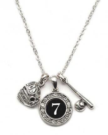 MadSportsStuff necklace #7 / One Size Custom Player Jersey ID Softball Necklace Multiple Numbers