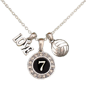 MadSportsStuff necklace #7 / One Size Custom Player Jersey ID Volleyball Necklace Multiple Numbers