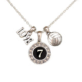 MadSportsStuff necklace #7 / One Size Custom Player Jersey ID Volleyball Necklace Multiple Numbers