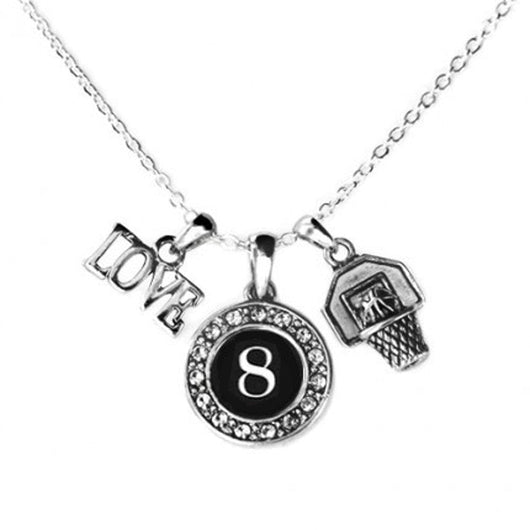 MadSportsStuff necklace #8 / One Size Custom Player Jersey ID Basketball Necklace Multiple Numbers