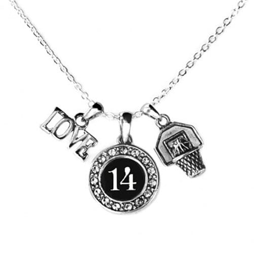 MadSportsStuff necklace Custom Player Jersey ID Basketball Necklace Multiple Numbers