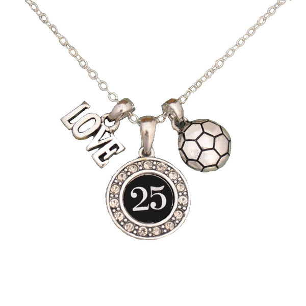 MadSportsStuff necklace Custom Player Jersey ID Soccer Necklace Multiple Numbers