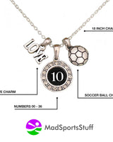 MadSportsStuff necklace Custom Player Jersey ID Soccer Necklace Multiple Numbers