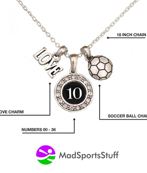 MadSportsStuff necklace Custom Player Jersey ID Soccer Necklace Multiple Numbers