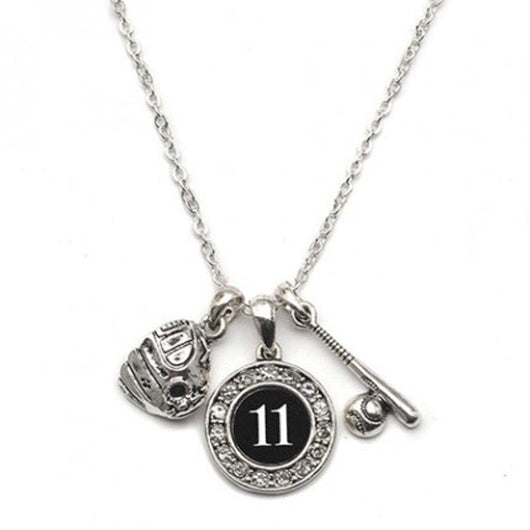 MadSportsStuff necklace Custom Player Jersey ID Softball Necklace Multiple Numbers