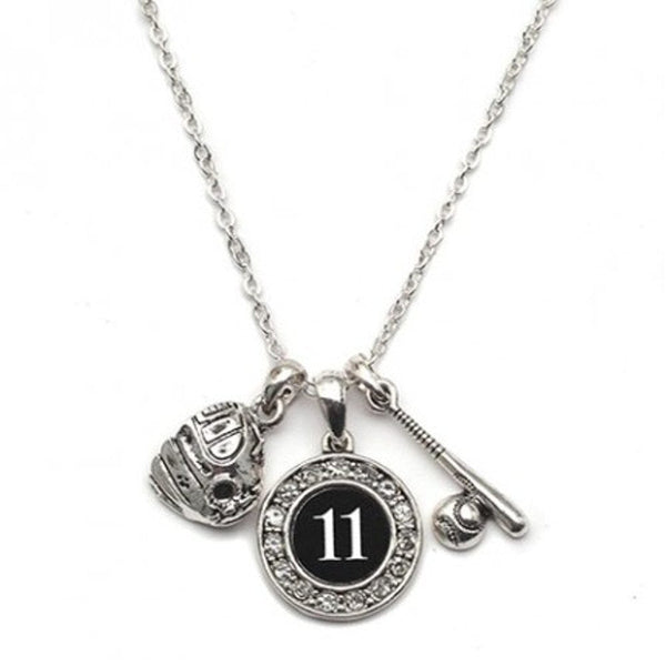 MadSportsStuff necklace Custom Player Jersey ID Softball Necklace Multiple Numbers