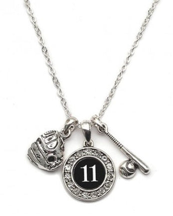 MadSportsStuff necklace Custom Player Jersey ID Softball Necklace Multiple Numbers