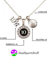 MadSportsStuff necklace Custom Player Jersey ID Volleyball Necklace Multiple Numbers