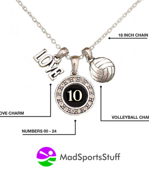 MadSportsStuff necklace Custom Player Jersey ID Volleyball Necklace Multiple Numbers