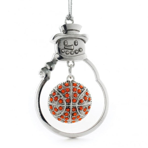 MadSportsStuff ornament Christmas Basketball Ornament with Crystal Charm