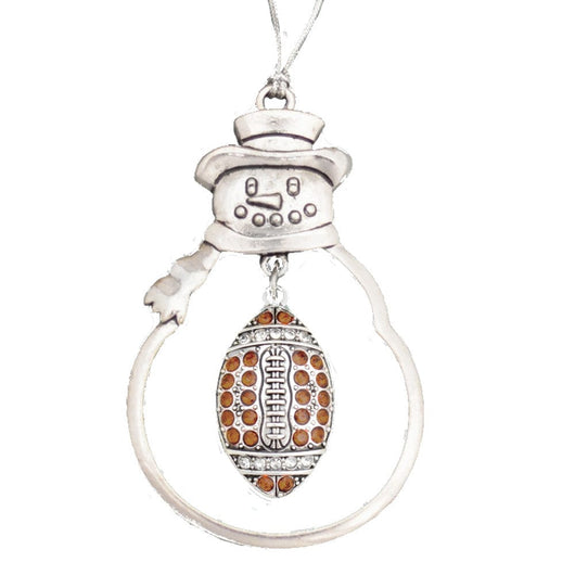 MadSportsStuff ornament Christmas Football Ornament with Crystal Football charm