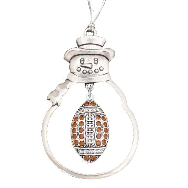 MadSportsStuff ornament Christmas Football Ornament with Crystal Football charm