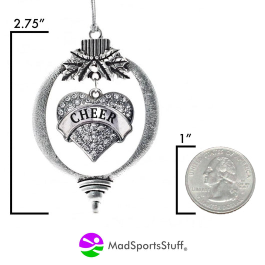 MadSportsStuff ornament Christmas Ornament with Crystal Cheer Heart charm