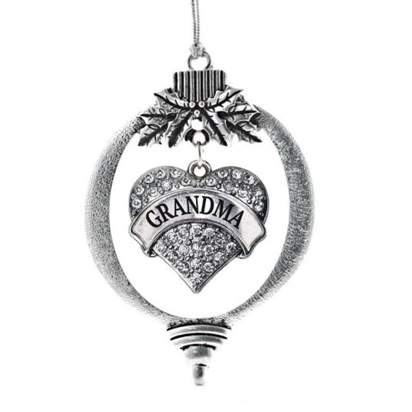MadSportsStuff ornament Christmas Ornament with Crystal Grandma Heart charm
