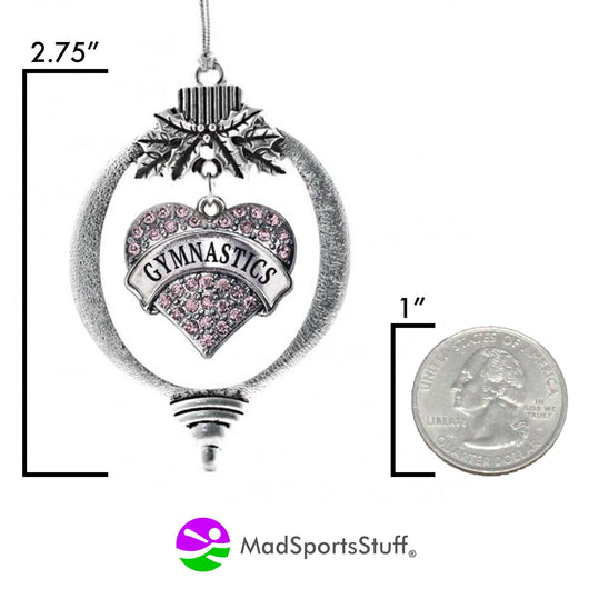 MadSportsStuff ornament Christmas Ornament with Crystal Gymnastics Heart Charm