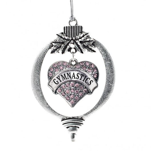 MadSportsStuff ornament Christmas Ornament with Crystal Gymnastics Heart Charm