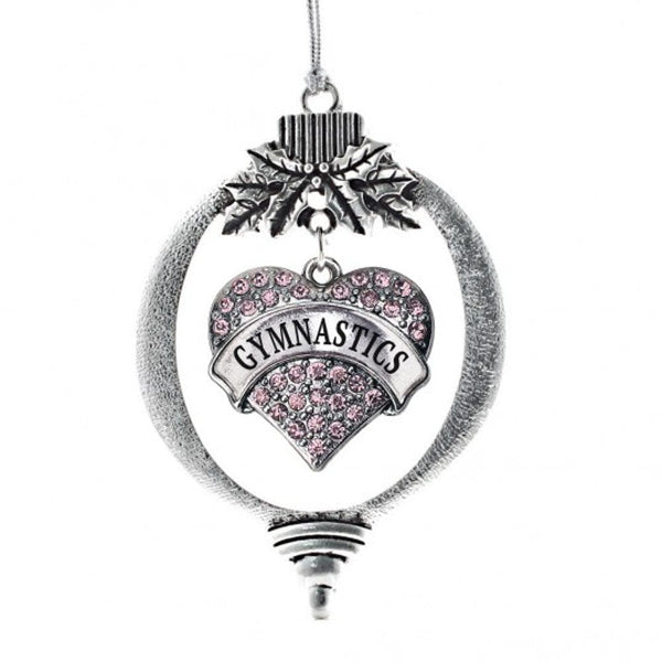 MadSportsStuff ornament Christmas Ornament with Crystal Gymnastics Heart Charm