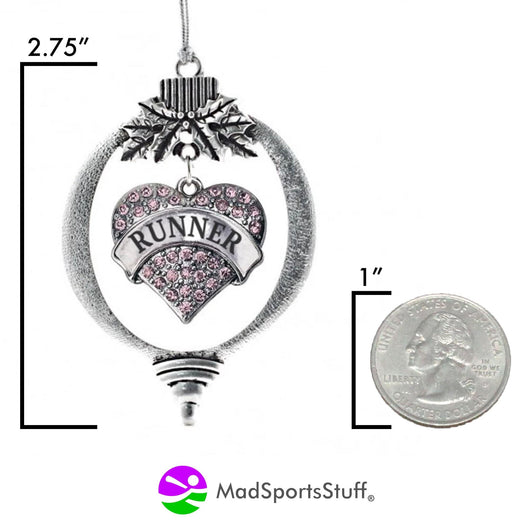 MadSportsStuff ornament Christmas Ornament with Crystal Runner Heart charm