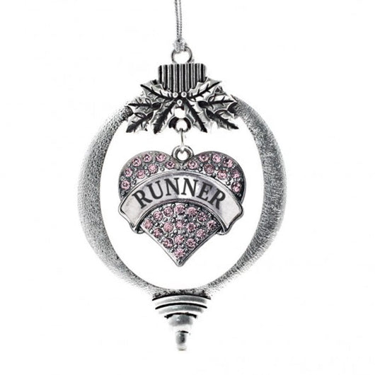 MadSportsStuff ornament Christmas Ornament with Crystal Runner Heart charm