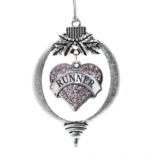 MadSportsStuff ornament Christmas Ornament with Crystal Runner Heart charm