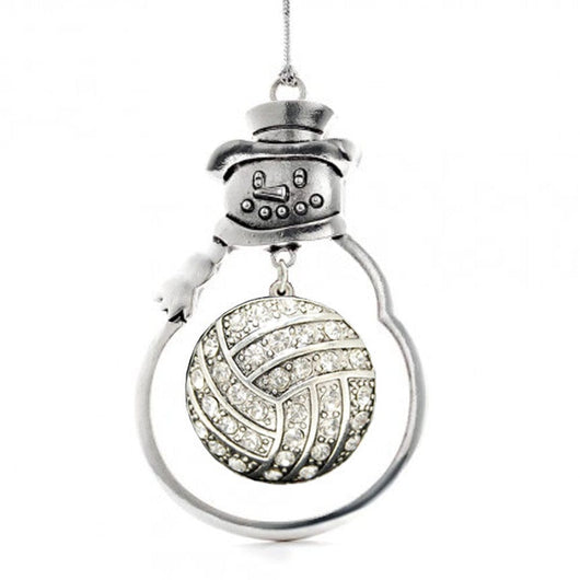 MadSportsStuff ornament Christmas Volleyball Ornament with Crystal Volleyball Charm