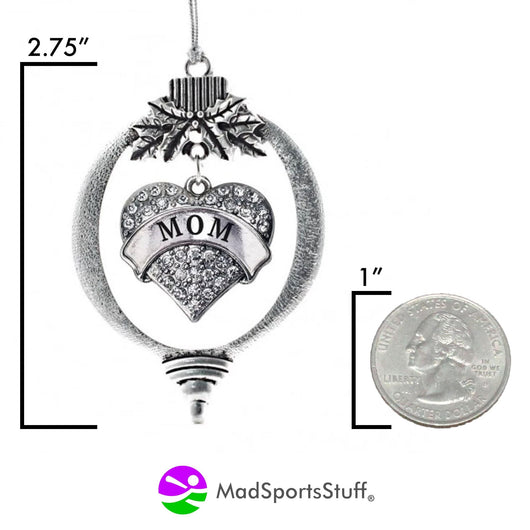 MadSportsStuff ornament Mom Christmas Ornament with Crystal Heart Charm