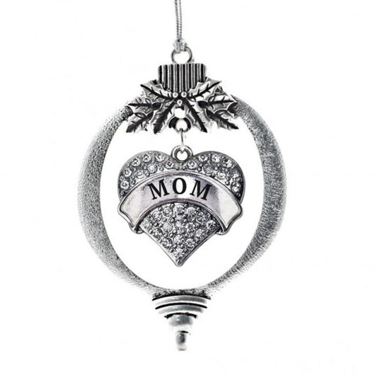 MadSportsStuff ornament Mom Christmas Ornament with Crystal Heart Charm