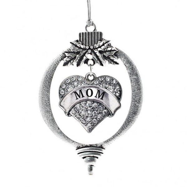 MadSportsStuff ornament Mom Christmas Ornament with Crystal Heart Charm