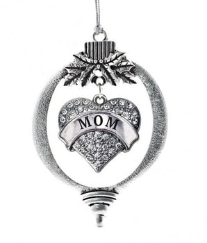 MadSportsStuff ornament Mom Christmas Ornament with Crystal Heart Charm