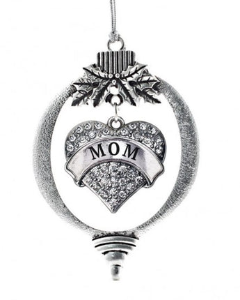 MadSportsStuff ornament Mom Christmas Ornament with Crystal Heart Charm