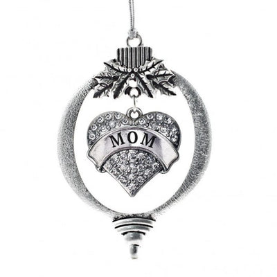 MadSportsStuff ornament Mom Christmas Ornament with Crystal Heart Charm