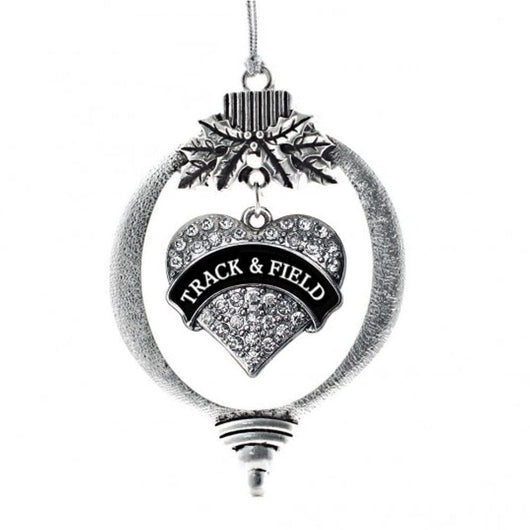 MadSportsStuff ornament Track and Field Christmas Ornament with Heart Charm Charm