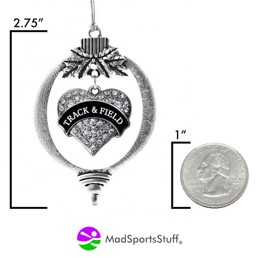 MadSportsStuff ornament Track and Field Christmas Ornament with Heart Charm Charm