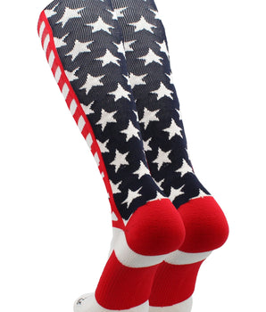 MadSportsStuff socks American Flag Knee High Socks – OTC Patriotic Athletic Socks
