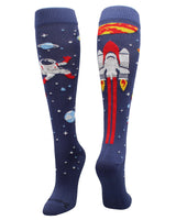 MadSportsStuff socks Astronaut in Space Socks Athletic Over the Calf Length